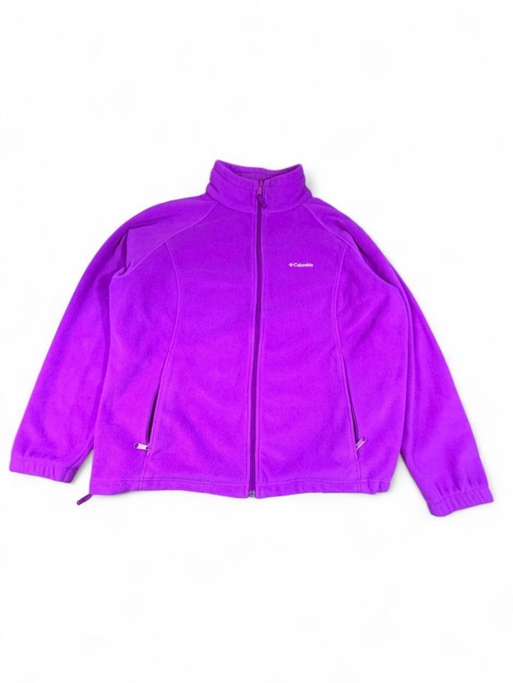 Columbia Sportswear Purple Fleece Zip Jacket Women's 2X Plus Size Outdoor Hiking
